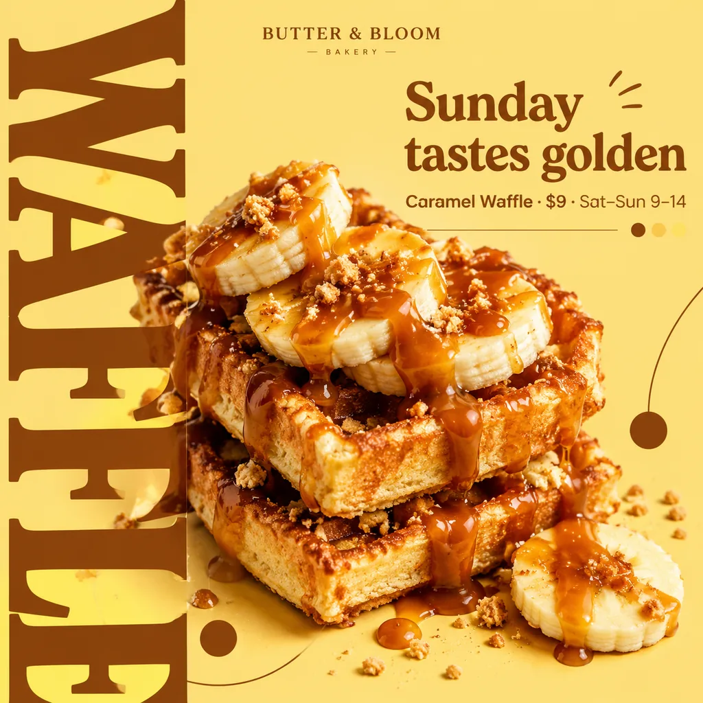 Oversized-Type Bakery Brunch Poster