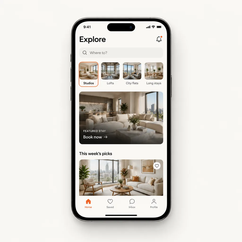Stay Rental App Explore Home UI