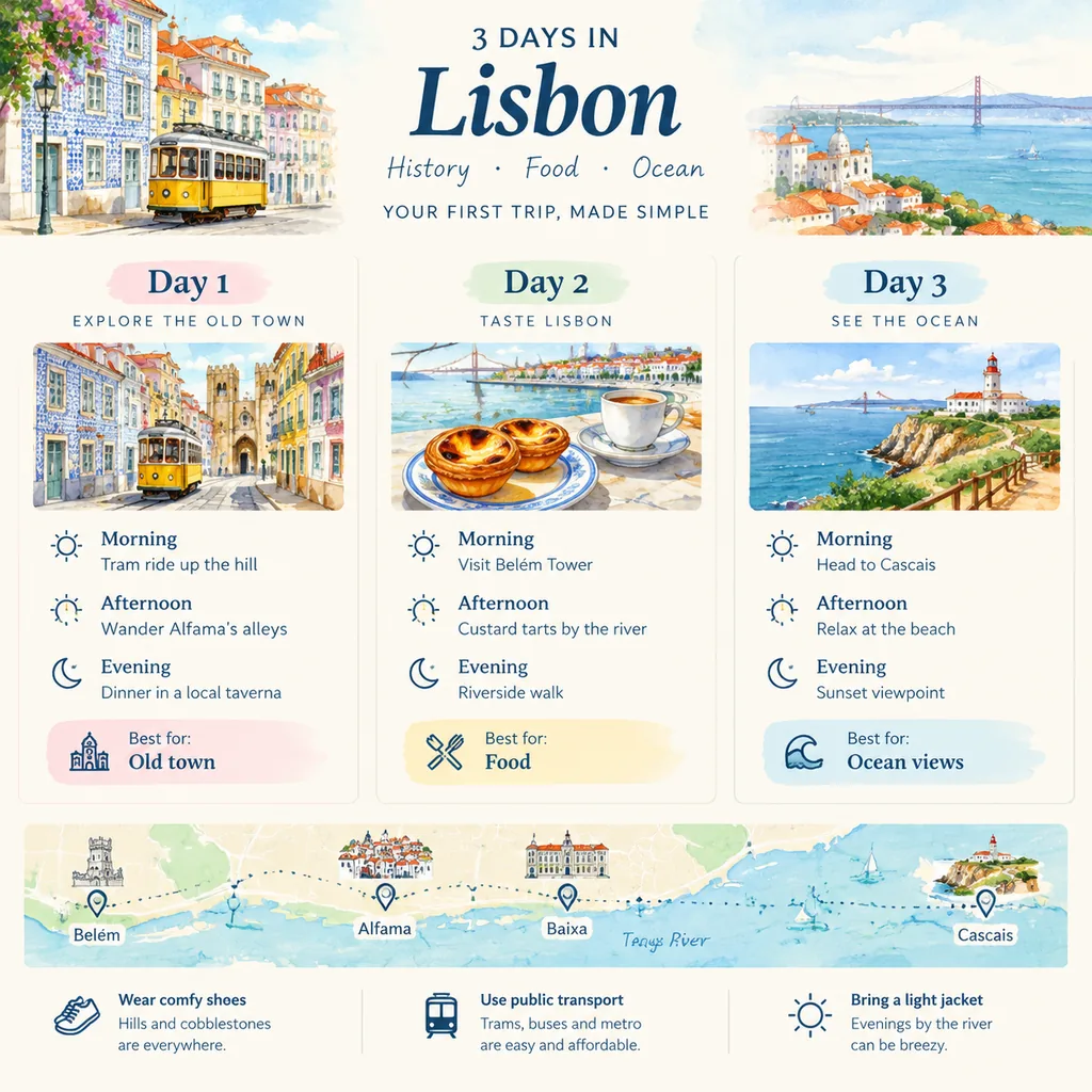Three-Day City Travel Itinerary Poster