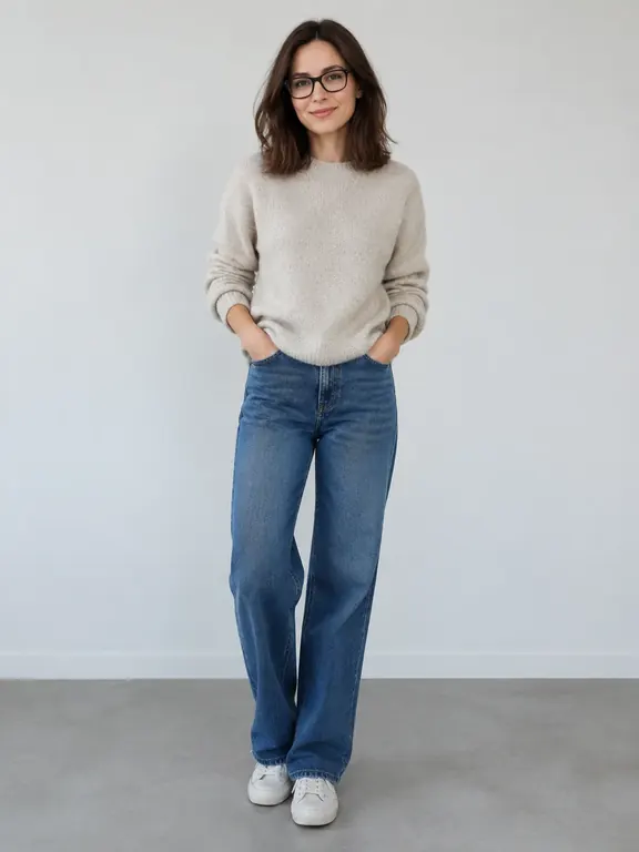 AI-generated reference image (fictional person/product)