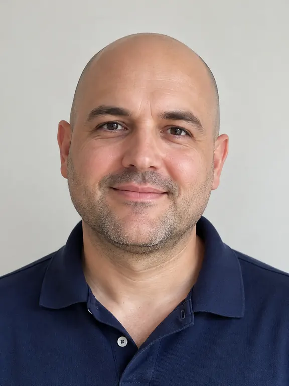AI-generated reference image (fictional person/product)