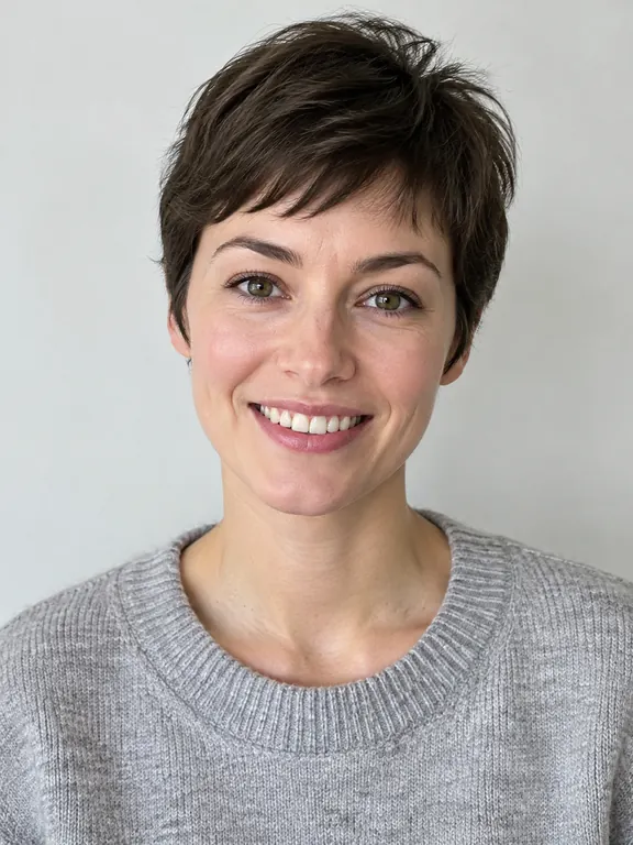 AI-generated reference image (fictional person/product)