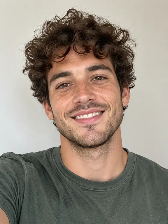 AI-generated reference image (fictional person/product)