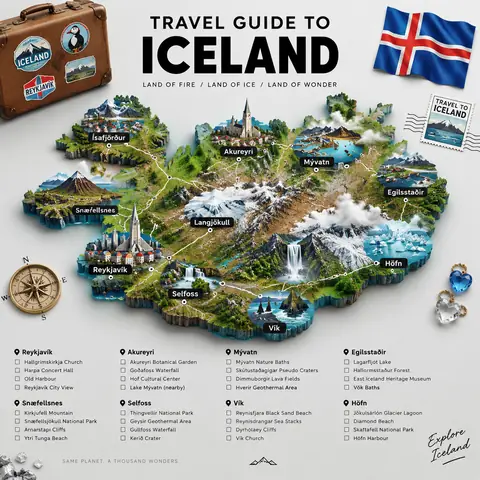 3D Country Travel Guide Map Infographic Prompt