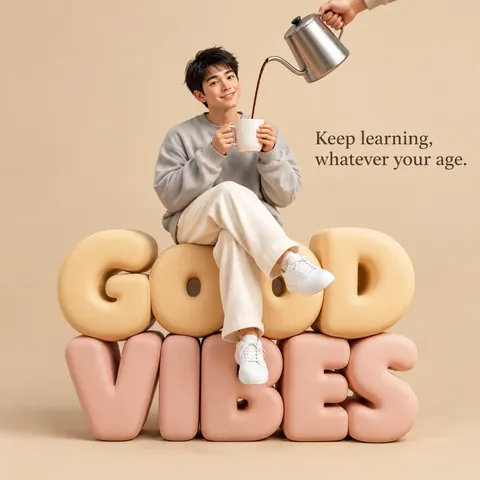 3D Good Vibes Quote Poster