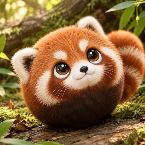 Ball-Shaped Cute Animal Photo Prompt