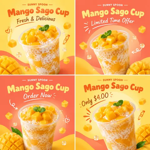 Café Dessert Social Post Pack