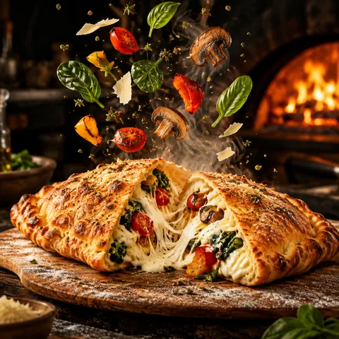 Calzone Oven Pull Floating Herbs Keyframe