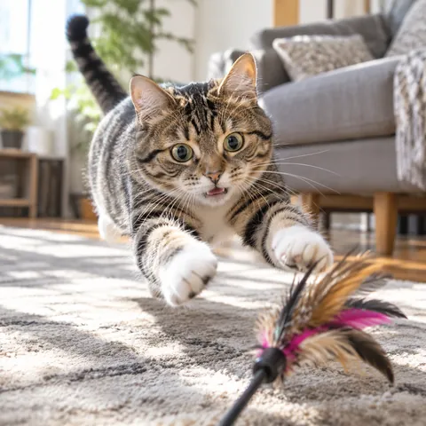 Cat Pounce Feather Toy Keyframe