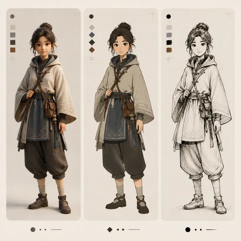 Character Style 3-Panel Infographic