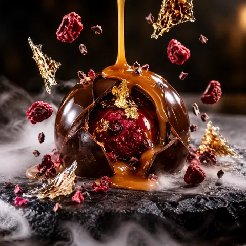 Chocolate Dome Spun Sugar Dessert