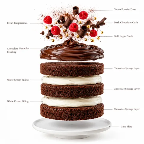 Chocolate Layer Cake Exploded Keyframe