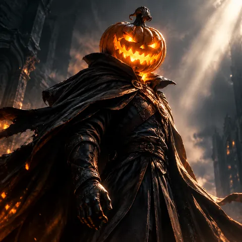 Cinematic Power Pumpkin Head Portrait