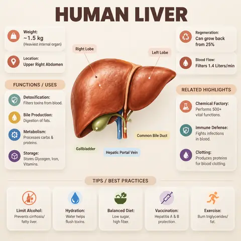 Editorial Anatomy Infographic Poster (Human Liver)