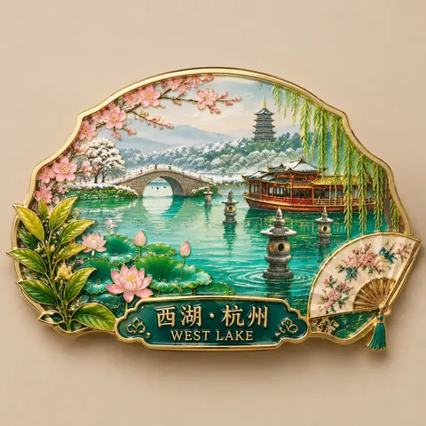 Enamel Fridge Magnet Souvenir Prompt (West Lake)