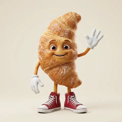Food Mascot in High-Top Sneakers 3D