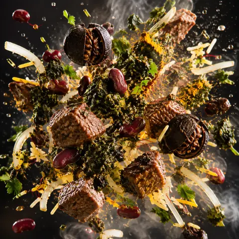 Ghormeh Sabzi Radial Burst Freeze Frame