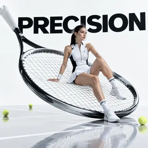 Giant Tennis Racket Sports Fashion Ad Prompt
