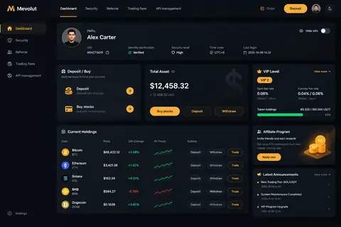 Dark Fintech Dashboard UI Mockup Prompt