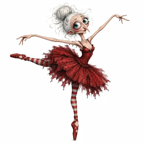 Whimsical Gothic Cartoon Character