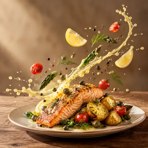 Grilled Salmon Suspended Ingredient Ad