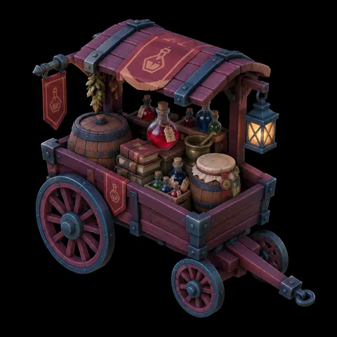 Hand-Painted Stylized 3D Game Asset Render