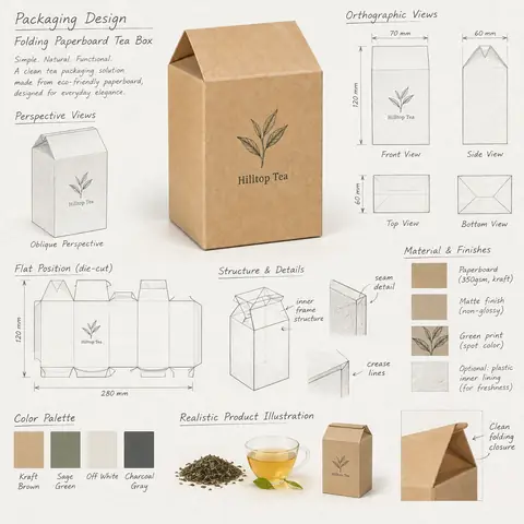 Industrial Packaging Design Presentation Sheet