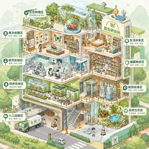 Isometric Micro-World Archive Cutaway