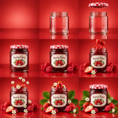 Jam Jar Assembly Sequence from a Reference Photo