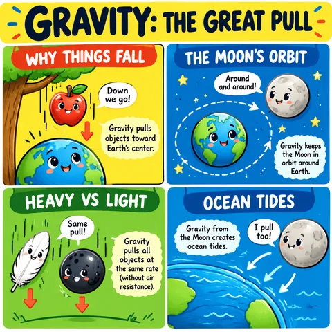Kid-Friendly Physics Comic Infographic