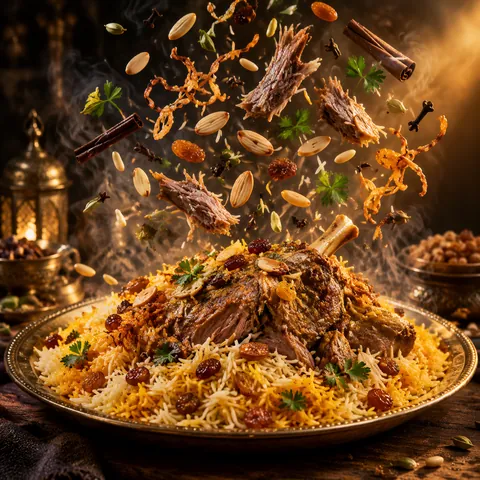 Lamb Mandi Rice Exploded Commercial
