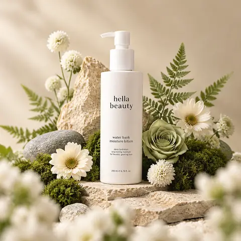 Botanical Skincare Pump Bottle Product Shot