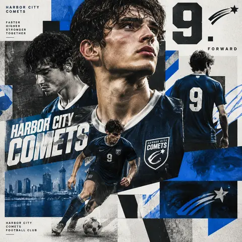 Maximalist Sports Collage Poster for a Team Player