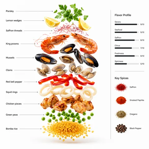 Paella Exploded Culinary Infographic