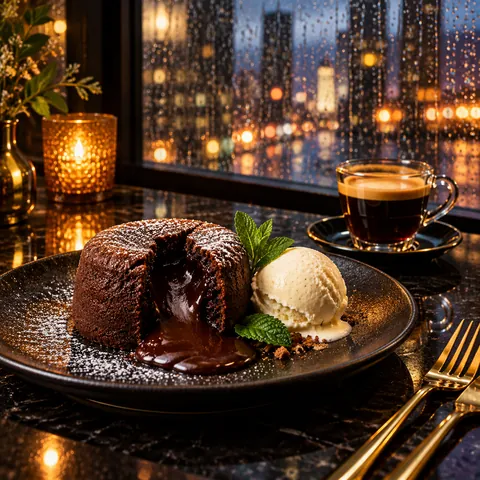 Rainy Café Chocolate Lava Cake
