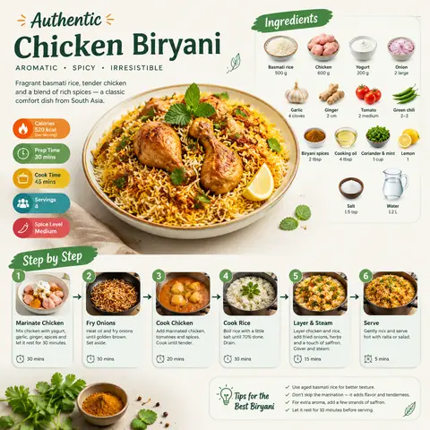 Floating Dish Recipe Infographic Prompt