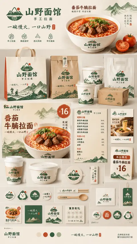 Restaurant Brand Identity Mockup Board Prompt