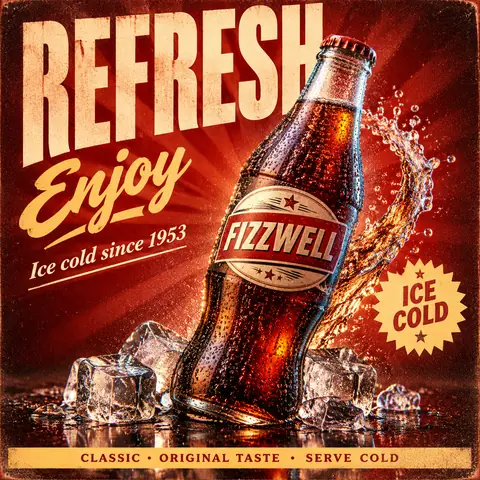 Retro Cola Bottle Product Poster