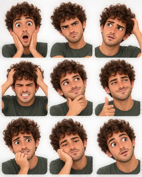 Selfie to 3D Cartoon Meme Sticker Set (3×3)