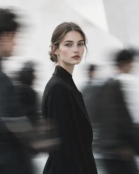 Stillness in a Bright Crowd: Fashion Portrait