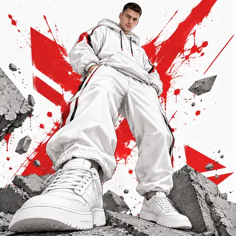 Low-Angle Urban Streetwear Illustration from Your Photo