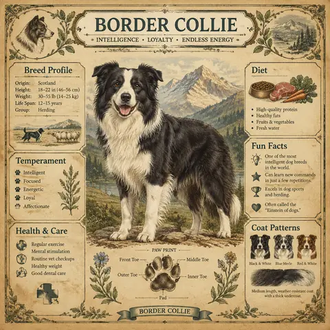 Vintage Dog Breed Encyclopedia Poster