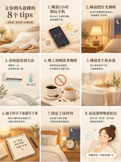 Nine-Grid Tips Poster for Social Carousels (Chinese)